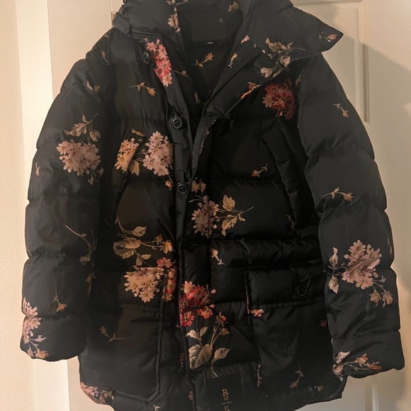 COPY - R13 UPSIDE-DOWN COAT IN FLORAL ON BLACK : NWOT : SMALL - Picture 6 of 13